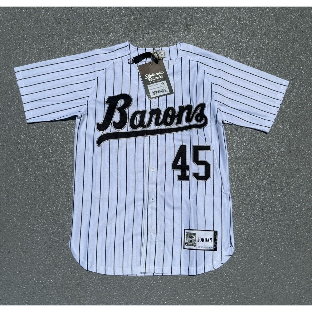 Men’s Birmingham Barons Baseball Jersey Michael Jordan Headgear Classics Small